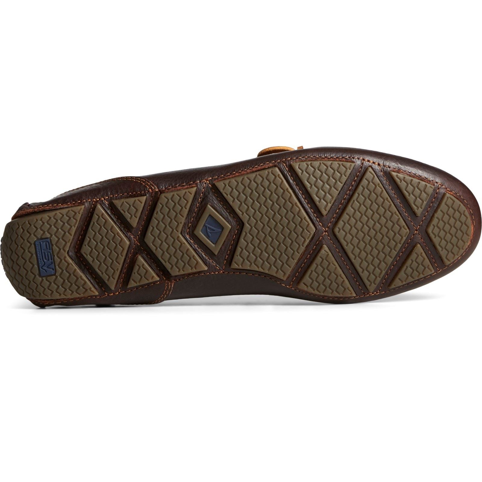 Sperry Driver 1 Eye Chaussures Loafers Pour Hommes En Cuir Amaretto