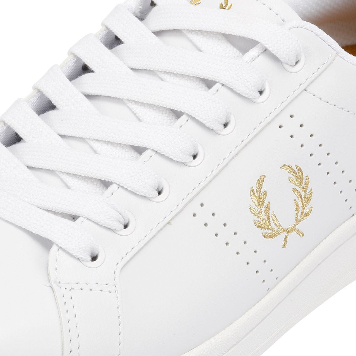 Fred Perry Cupsole Baskets Blanches En Cuir Pour Hommes