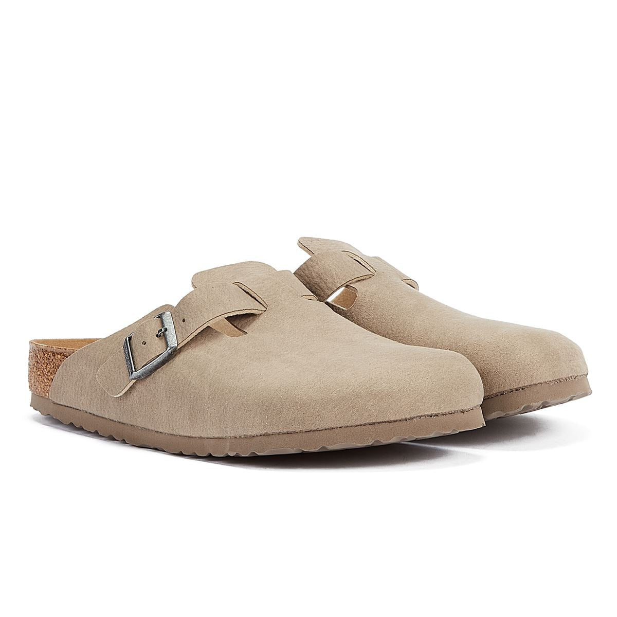 Birkenstock Sabots Gris Taupe Pour Hommes En Synthétique De Boston