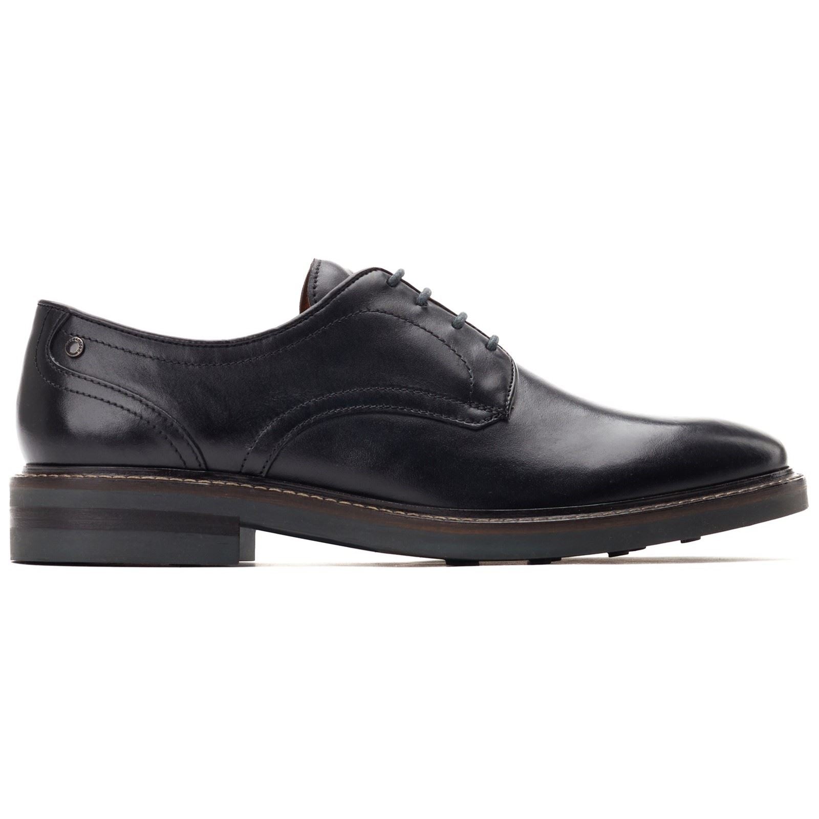 Base London Mawley Chaussures Oxford En Cuir Pour Hommes Noires