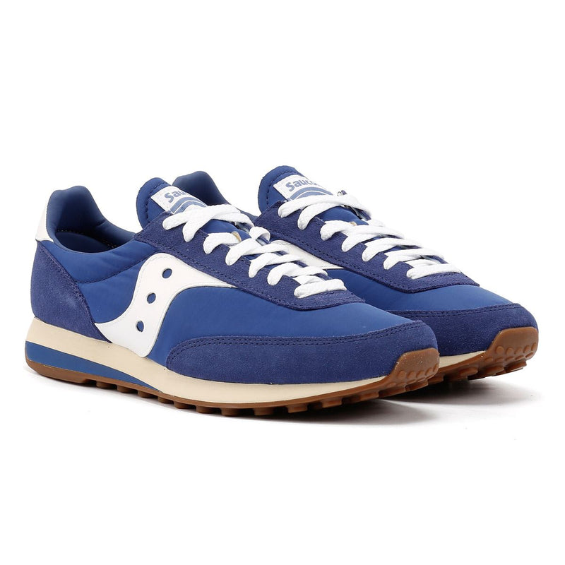 Saucony Trainer 80 Baskets En Daim Bleu