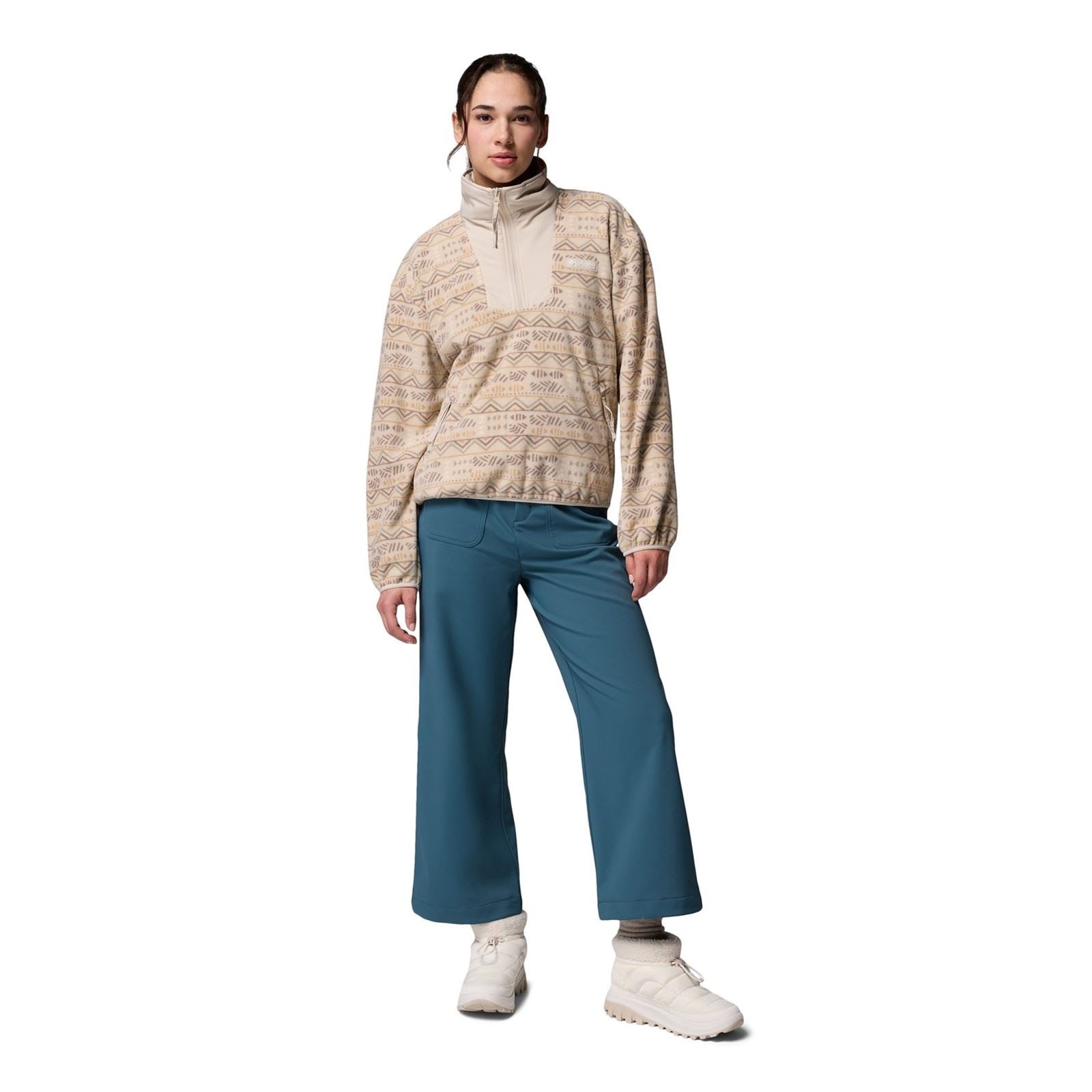 Columbia Sequoia Grove Printed Half Zip Pull En Polyester Pour Femme Marron