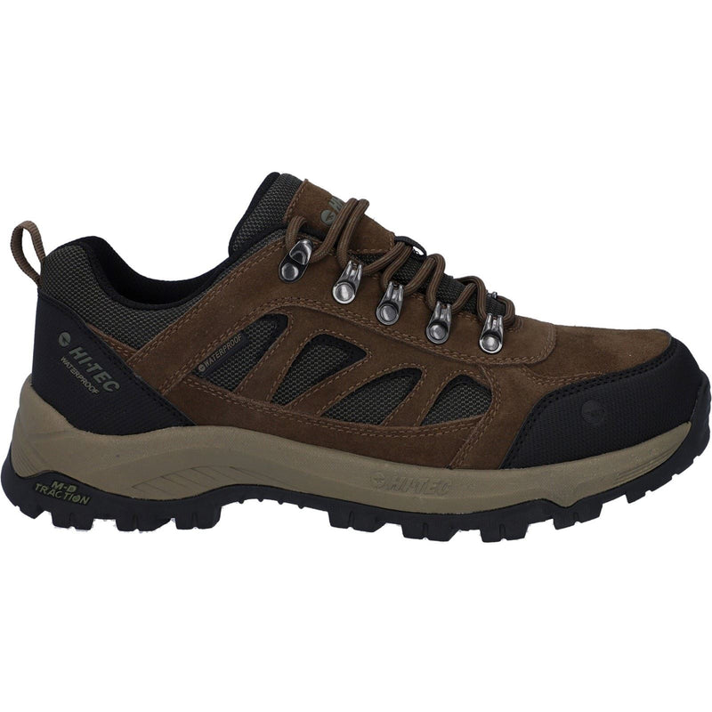 Hi-Tec Bandera Expedition Low Chaussures De Randonnée Pour Homme En Cuir Brun Fumé/kaki