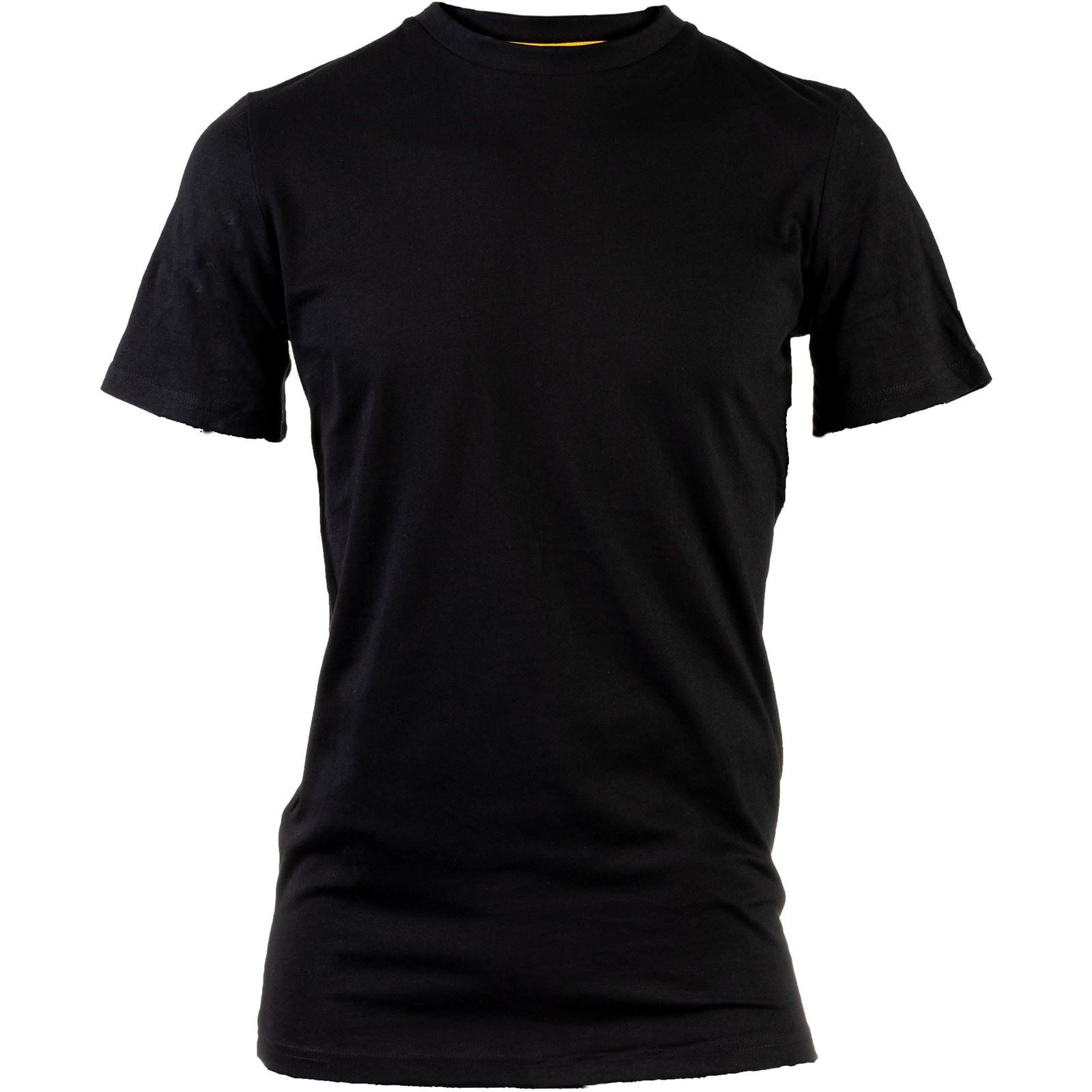 Caterpillar Essentials Short Sleeve T-Shirts À Manches Courtes Noirs En Coton Pour Hommes