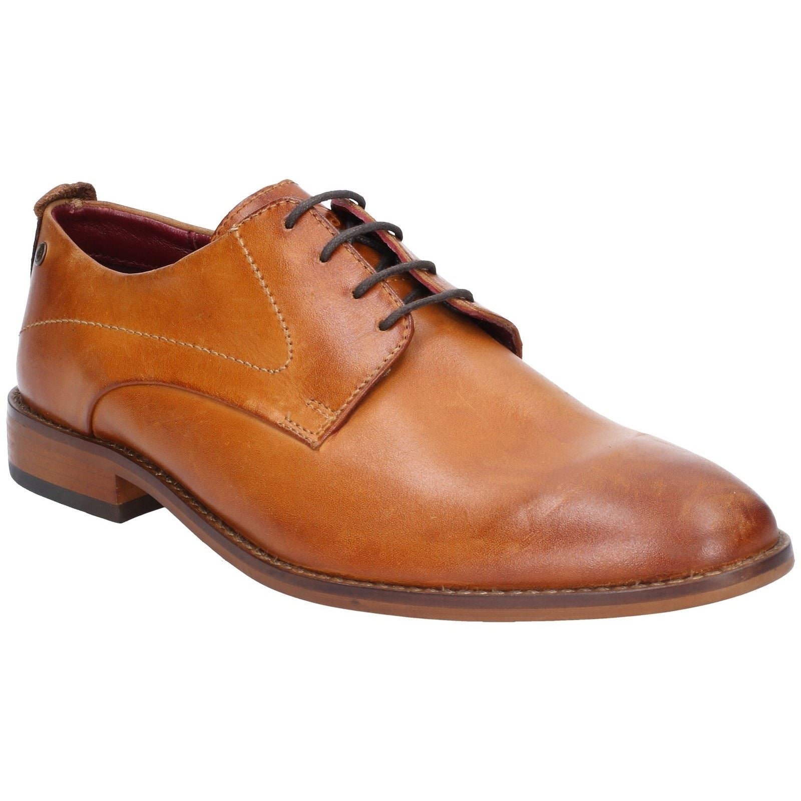 Base London Script Washed Chaussures Oxford Pour Hommes En Cuir Couleur Fauve