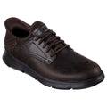 Skechers Garza Gervin Chaussures À Lacets En Cuir Pour Hommes, Couleur Chocolat.