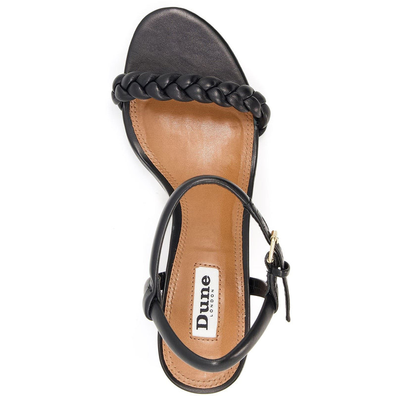 Dune Jaslyn Talons Hauts Noirs Pour Femmes En Cuir