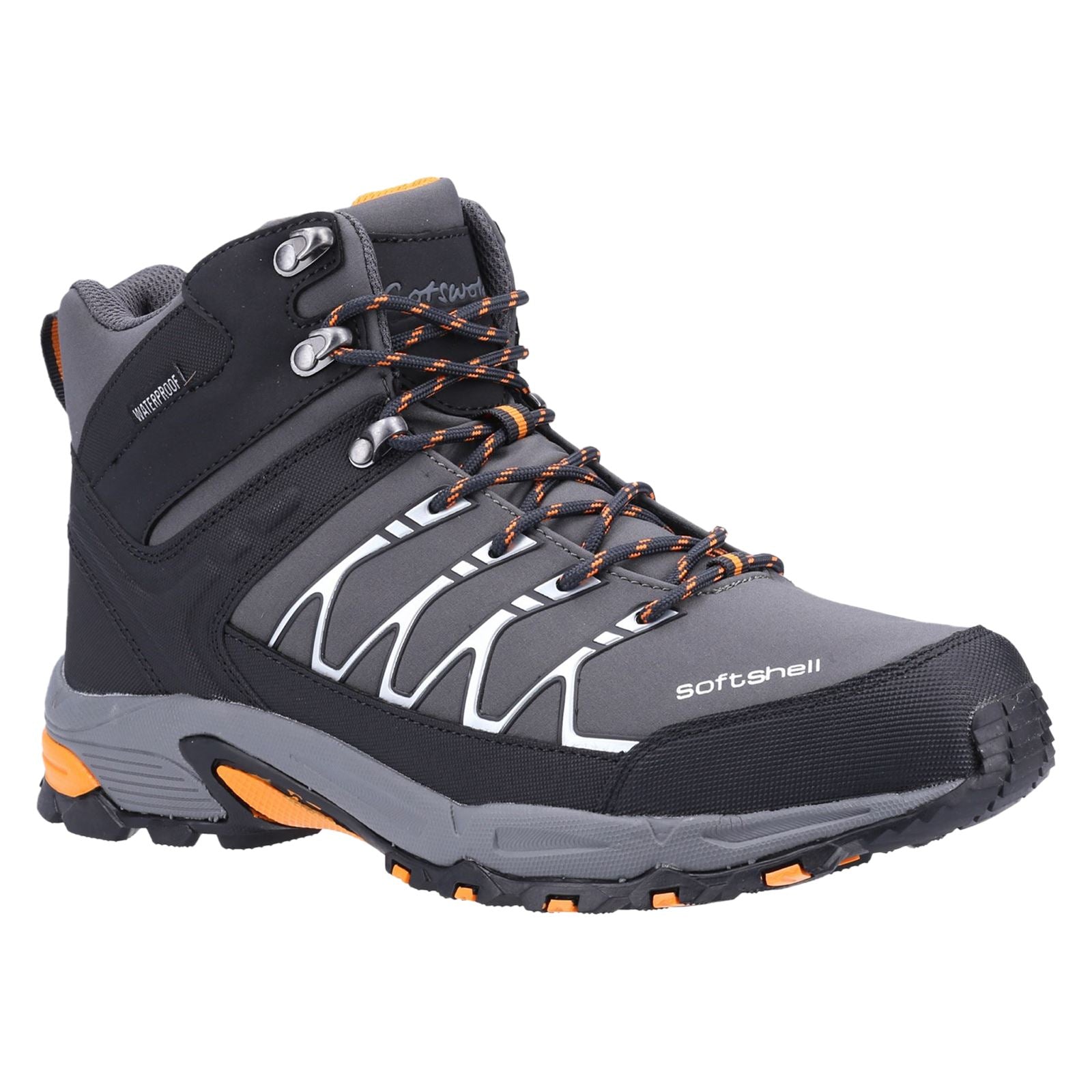 Cotswold Abbeydale Mid Bottes De Randonnée Grises/Oranges Pour Hommes