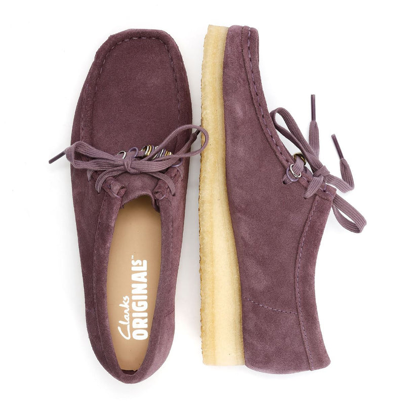 Clarks Originals Wallabee Chaussures Violettes Pour Femmes En Suède