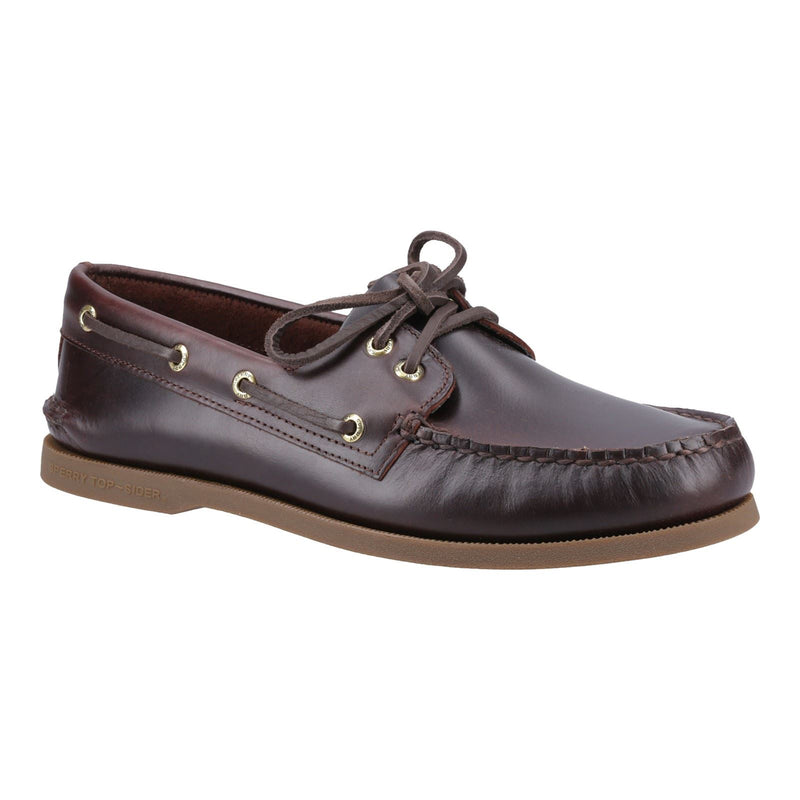 Sperry Authentic 2 Eye Chaussures Bateau Pour Hommes En Cuir Couleur Amaretto