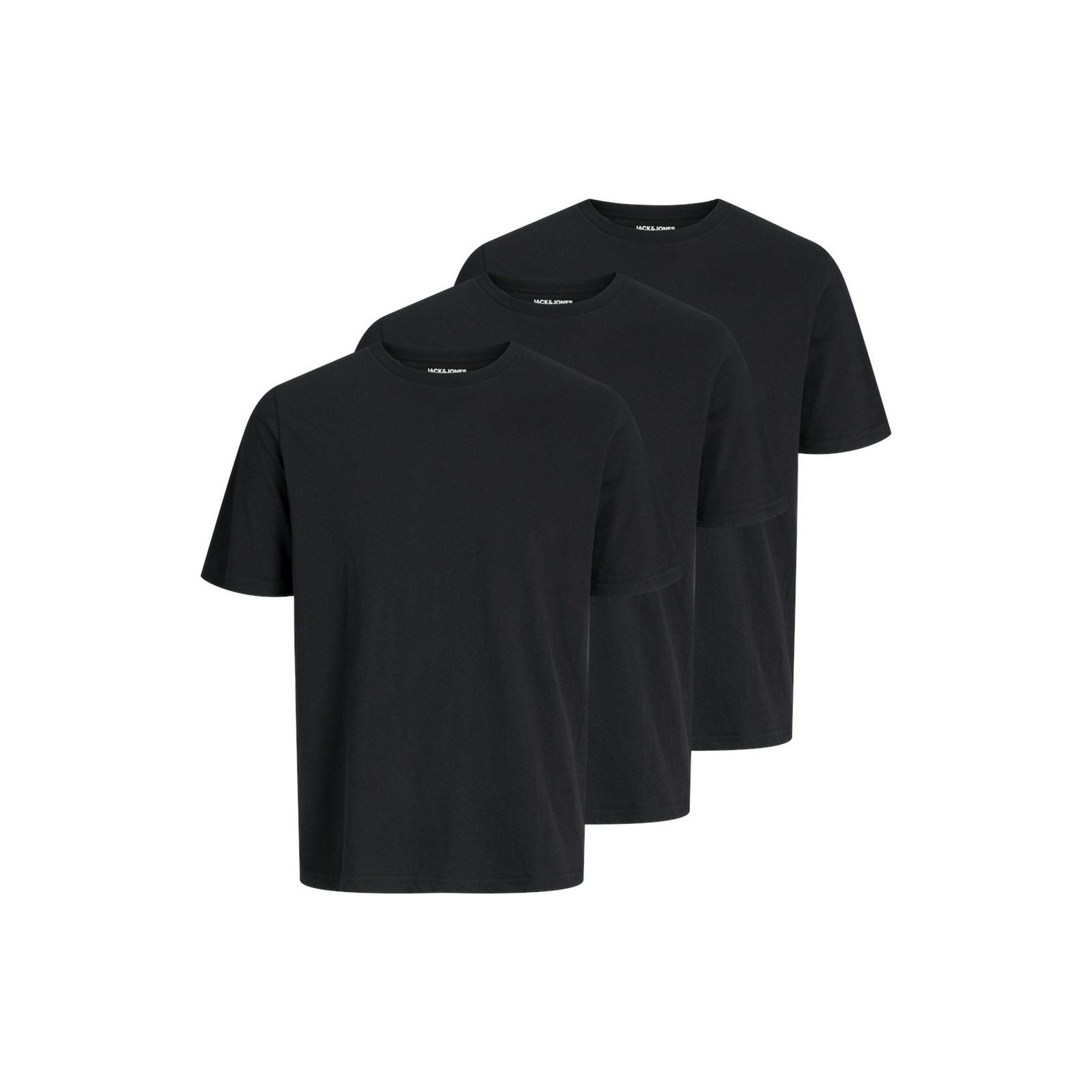 Jack & Jones Under Tee Lot de 3 T-Shirts À Manches Courtes Noirs En Coton Pour Hommes