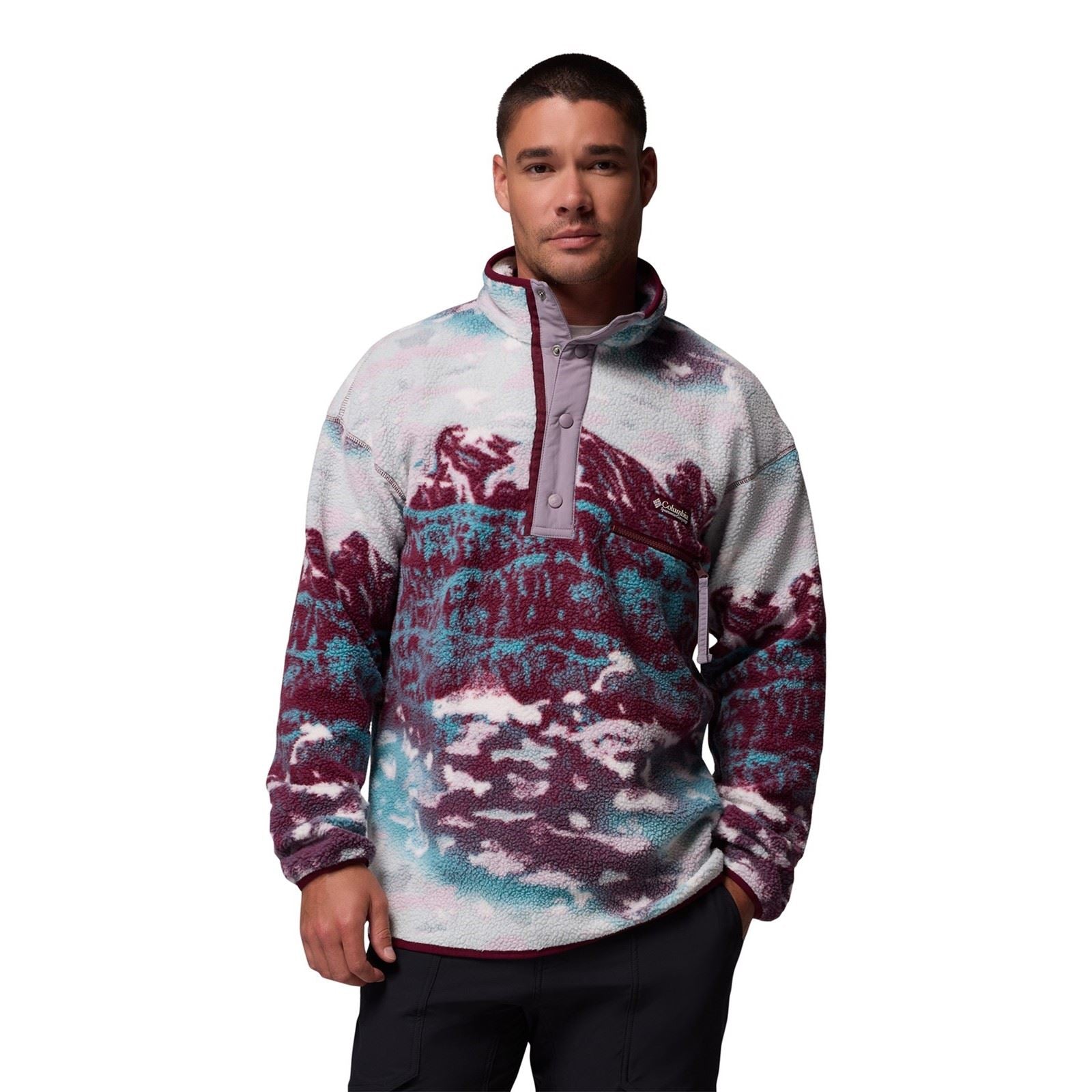 Columbia Helvetia II Printed Half Snap Fleece Pulls À Col Zippé Rouges Pour Hommes