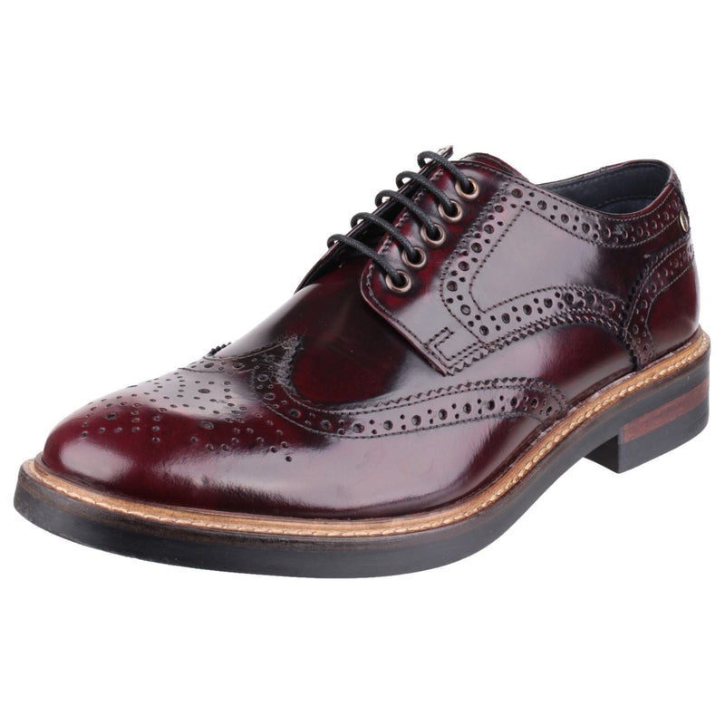Base London Woburn Chaussures Richelieu Bordeaux Pour Hommes En Cuir