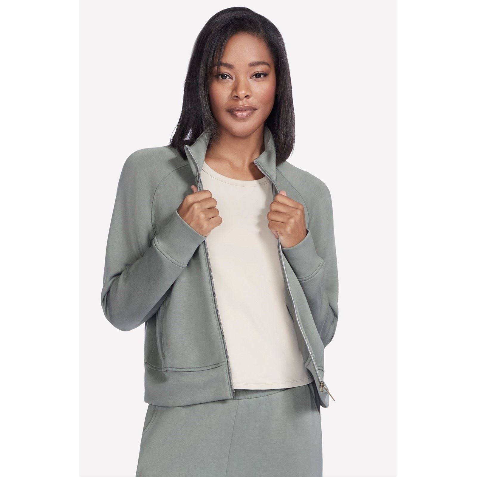Skechers Skechluxe Elevate Veste Taupe Pour Femmes