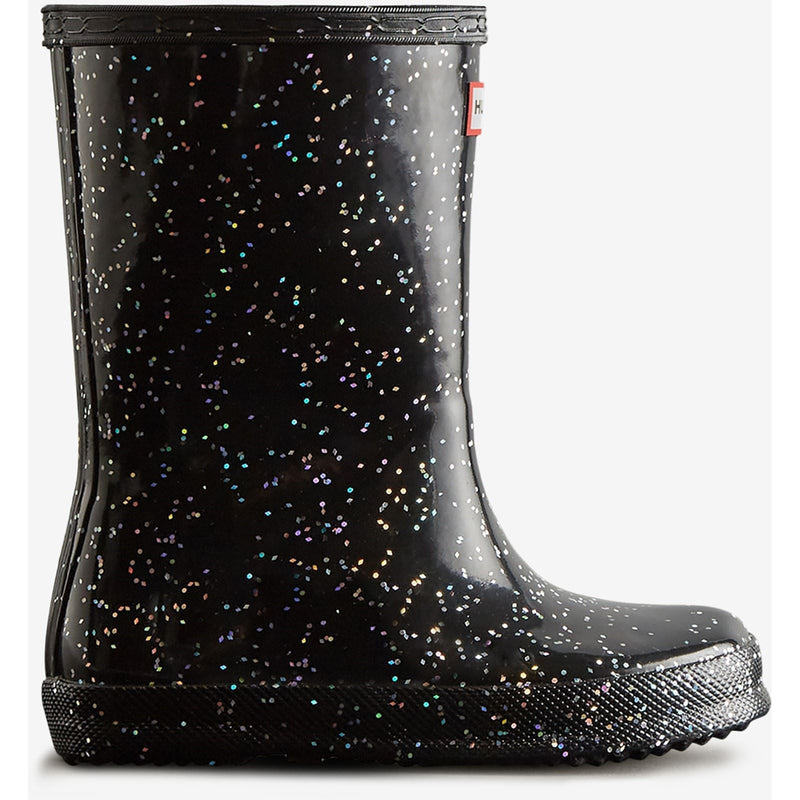 Hunter Kids First Giant Glitter Bottes En Caoutchouc Noires Wellington