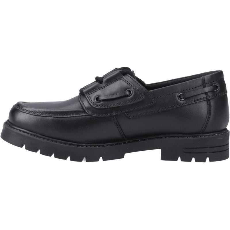 Hush Puppies Lucy Chaussures Bateau Noires Pour Filles En Cuir
