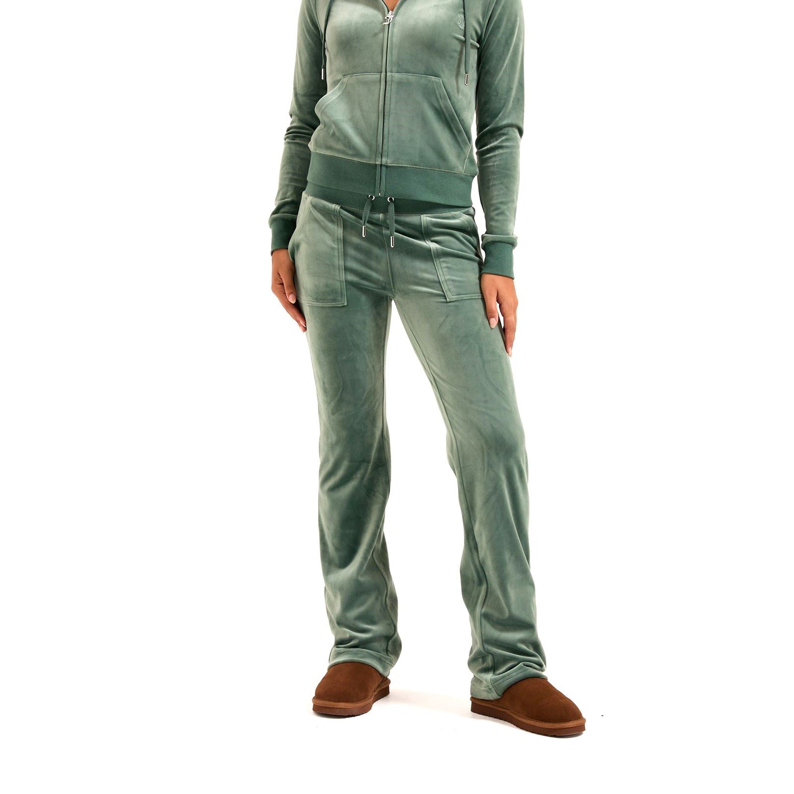 Juicy Couture Del Ray Pant Pantalons De Survêtement Verts En Polyester Pour Femmes