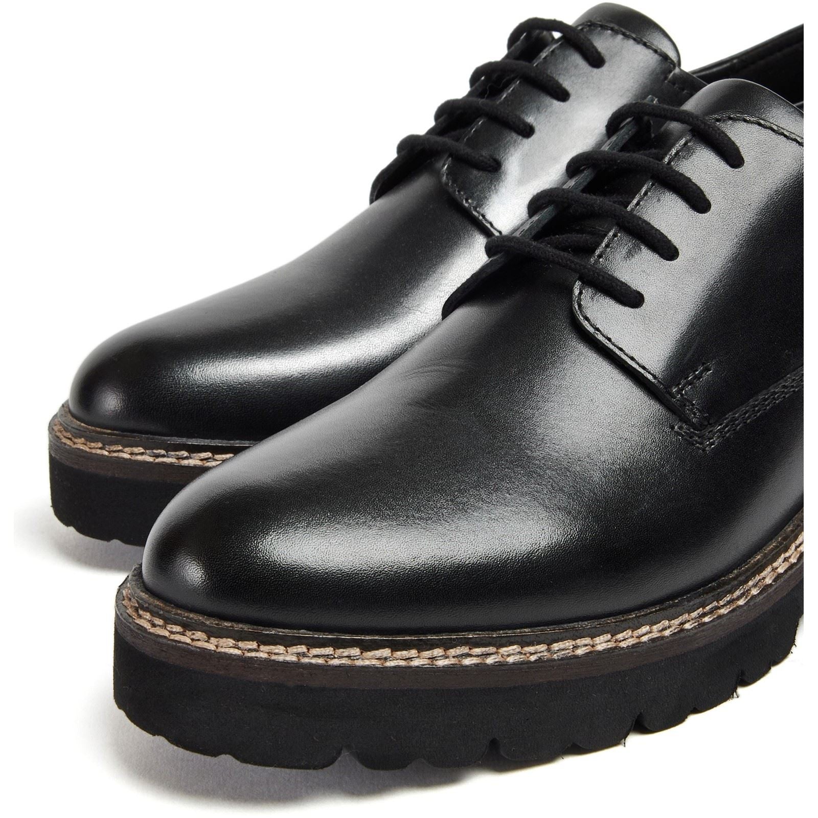 Pod Kris Chaussures Derby Noires En Cuir Pour Femmes