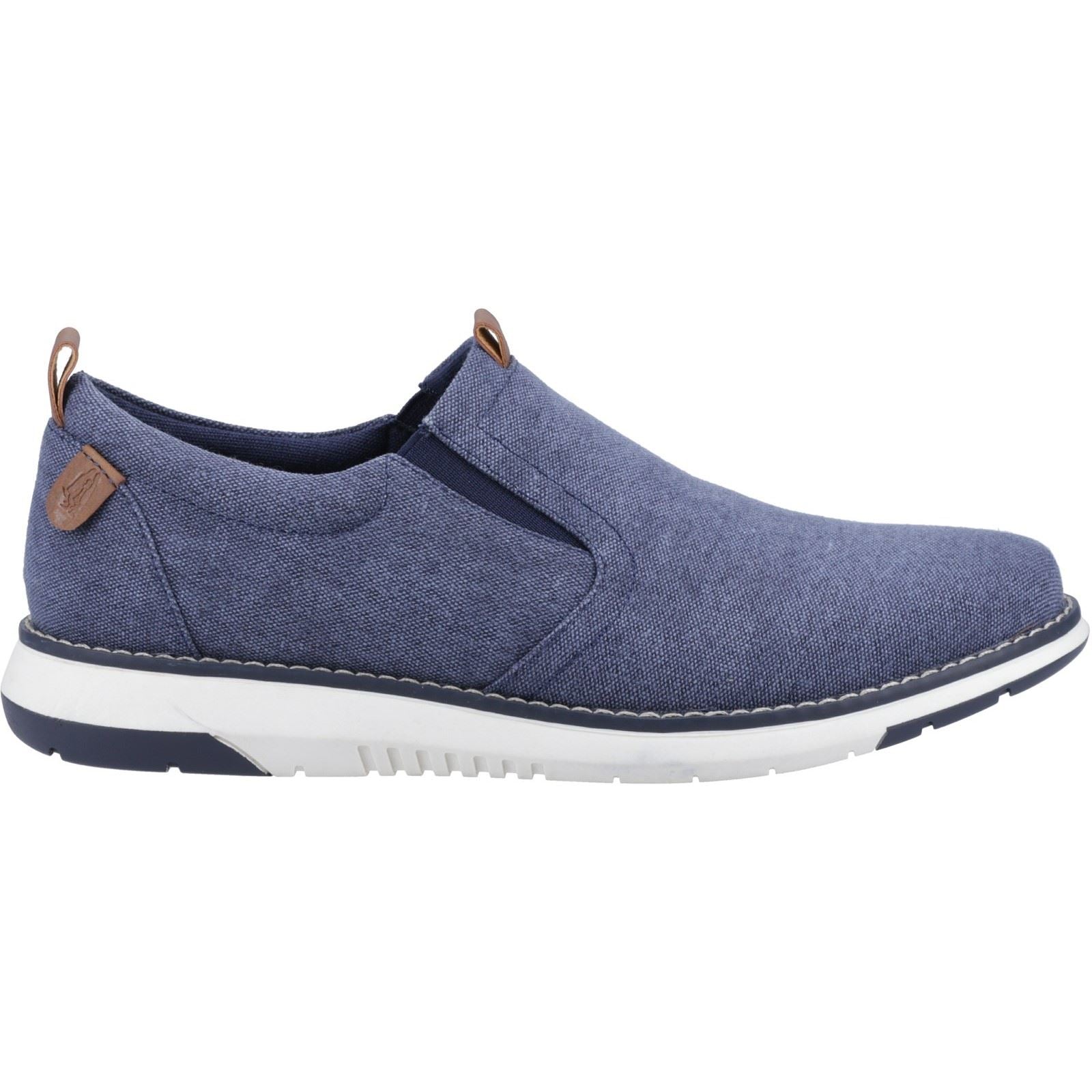 Hush Puppies Benny Chaussures Bateaux En Toile Pour Hommes, Bleu Marine