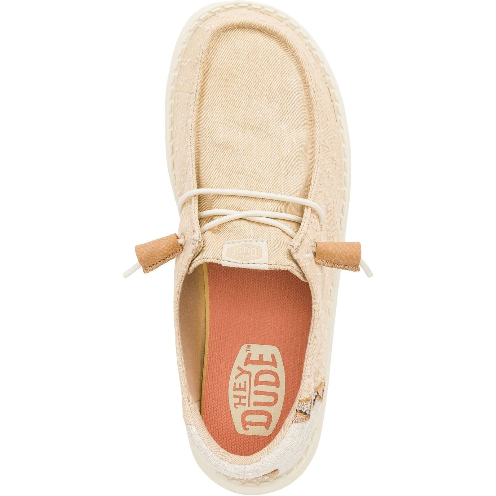 HEYDUDE Wendy Crafted Boho Mocassins Beiges En Coton Pour Femmes
