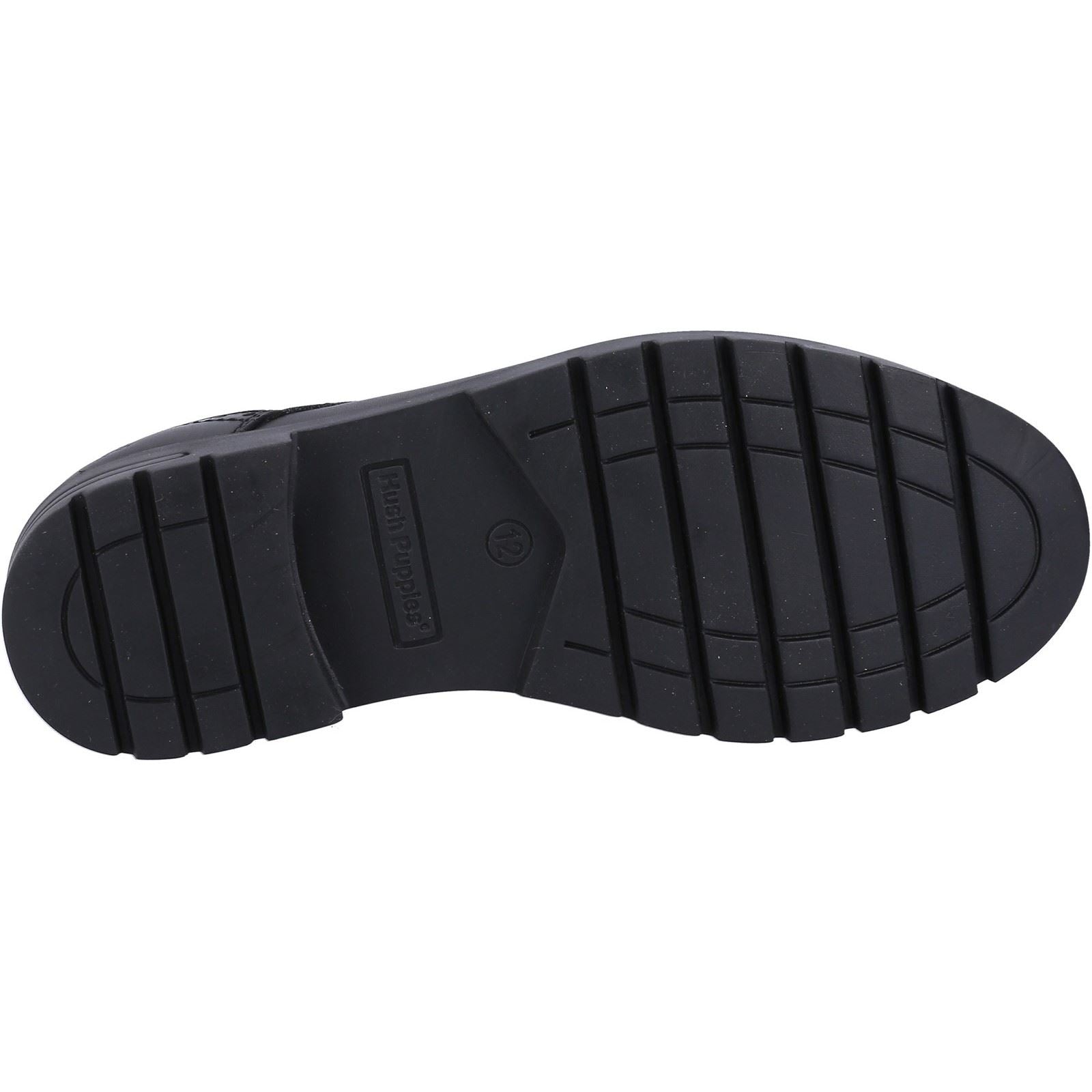 Hush Puppies Jayne Lace Up SNR Chaussures À Lacets Noires En Cuir Pour Filles