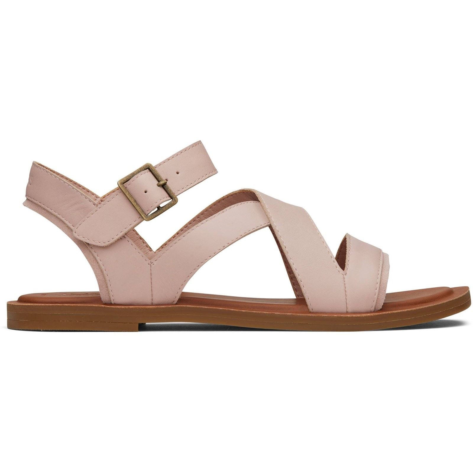 TOMS Sloane Ballerines En Cuir Pour Femmes, Roses Avec Talons Compensés