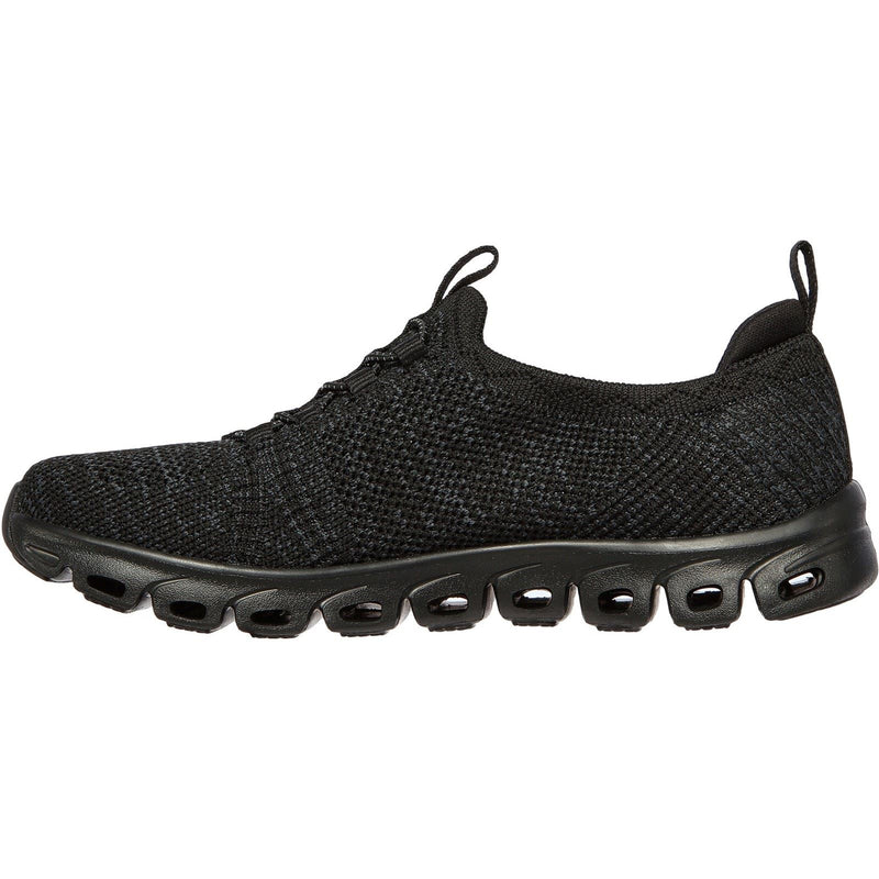 Skechers Glide Step Sneakers Noires Pour Femmes En Textile