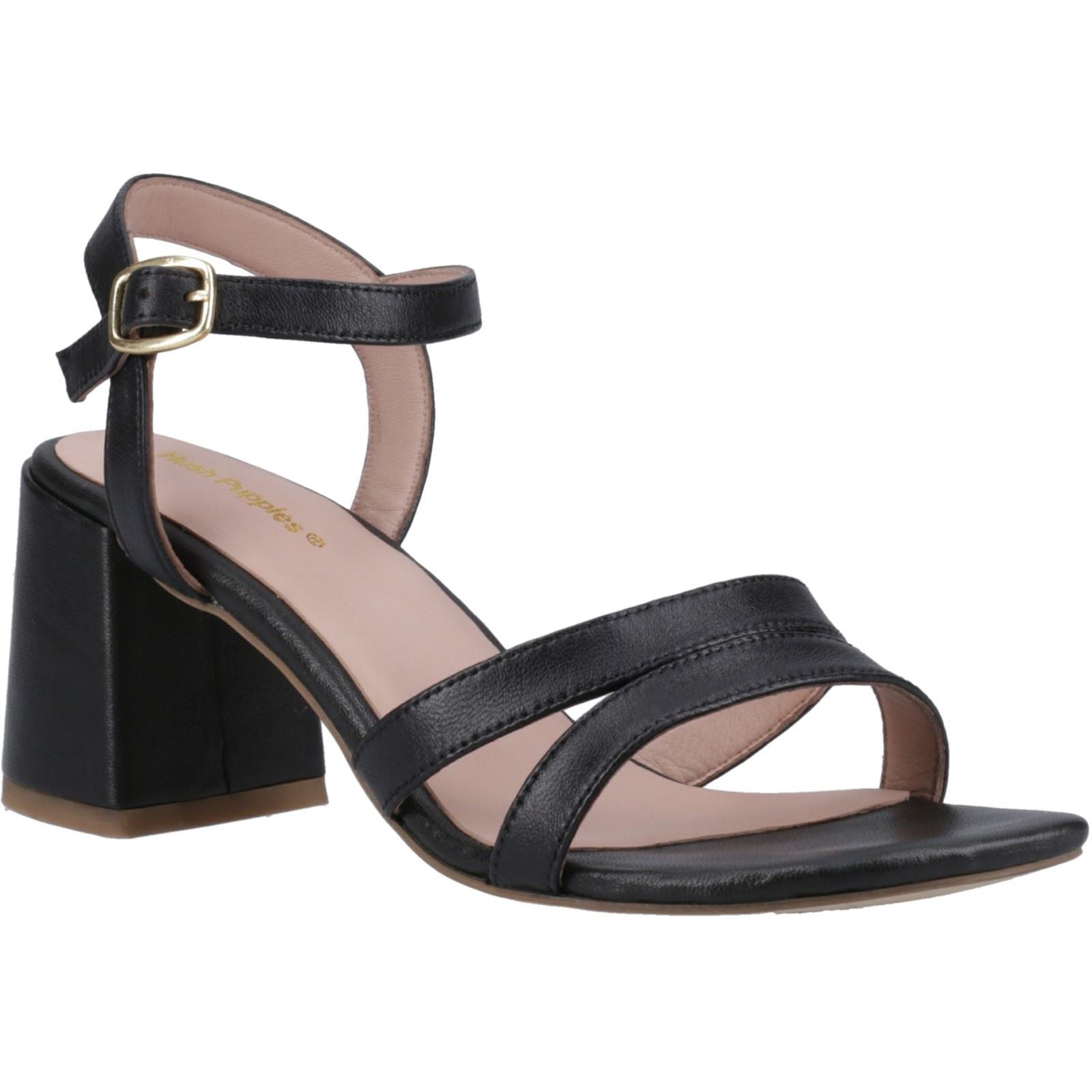Hush Puppies Nalani Sandales Noires Pour Femmes En Cuir