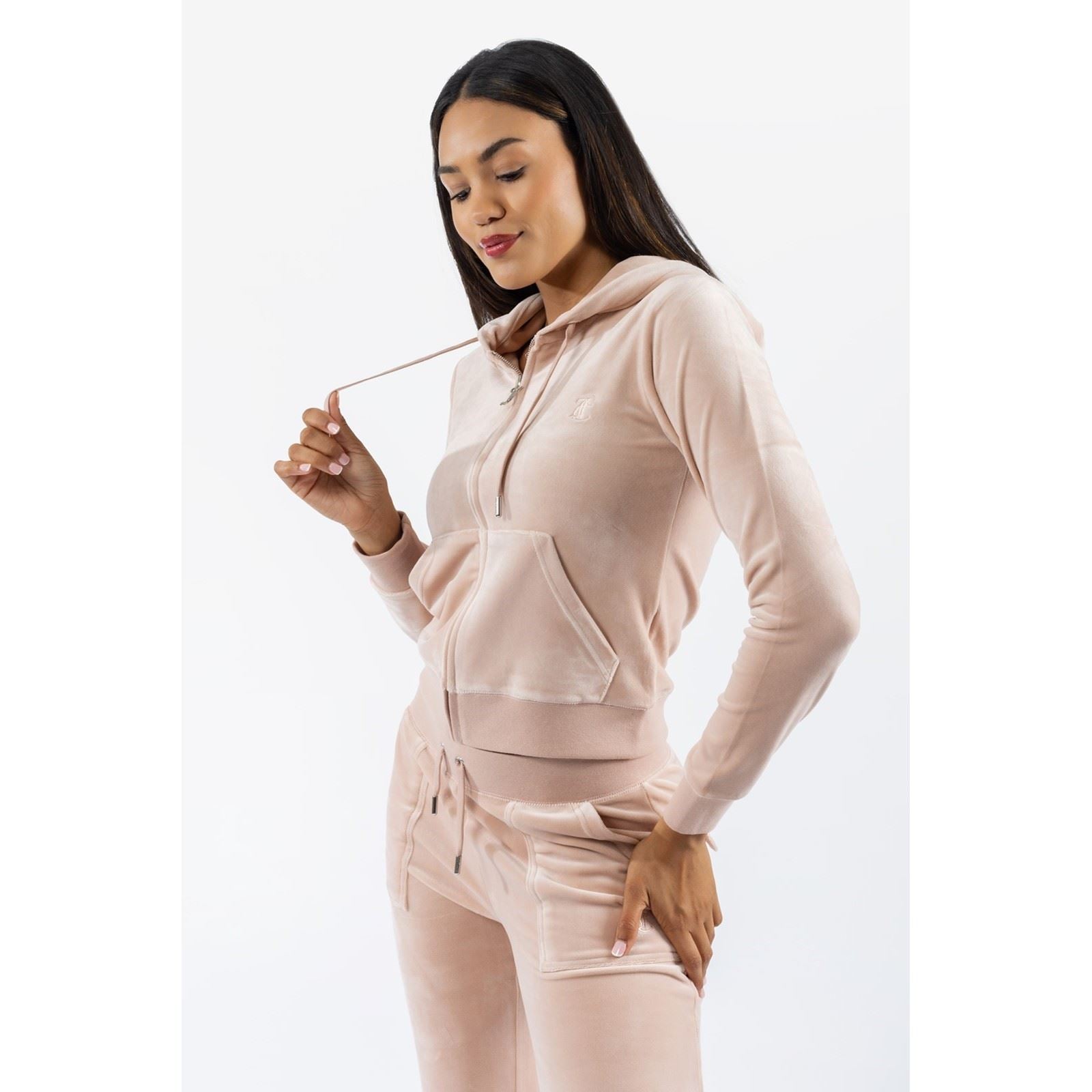Juicy Couture Robertson Classic Jacket Sweat À Capuche En Polyester Pour Femmes Rose Poussière