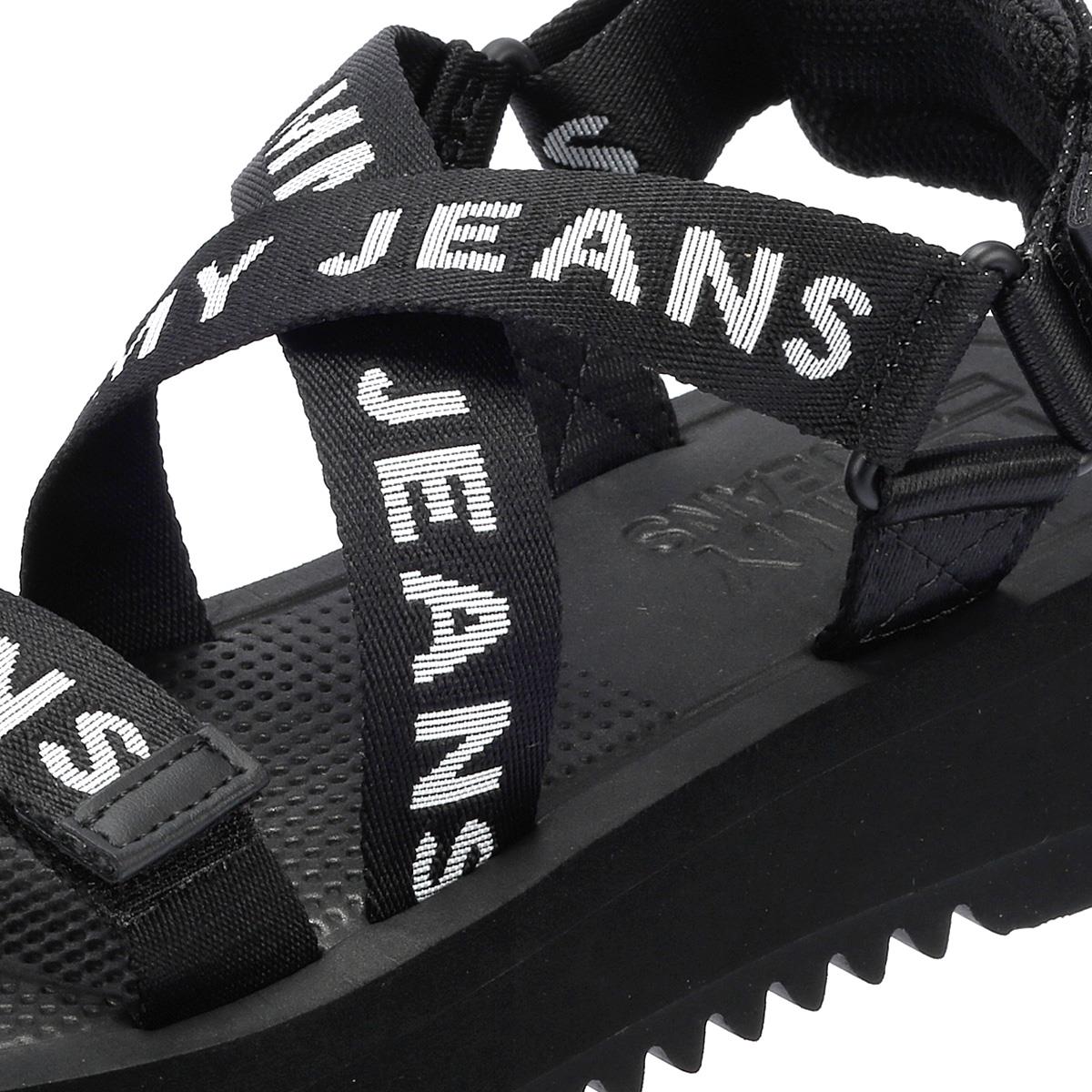 Tommy Hilfiger Flatform Sandales Noires Pour Femmes