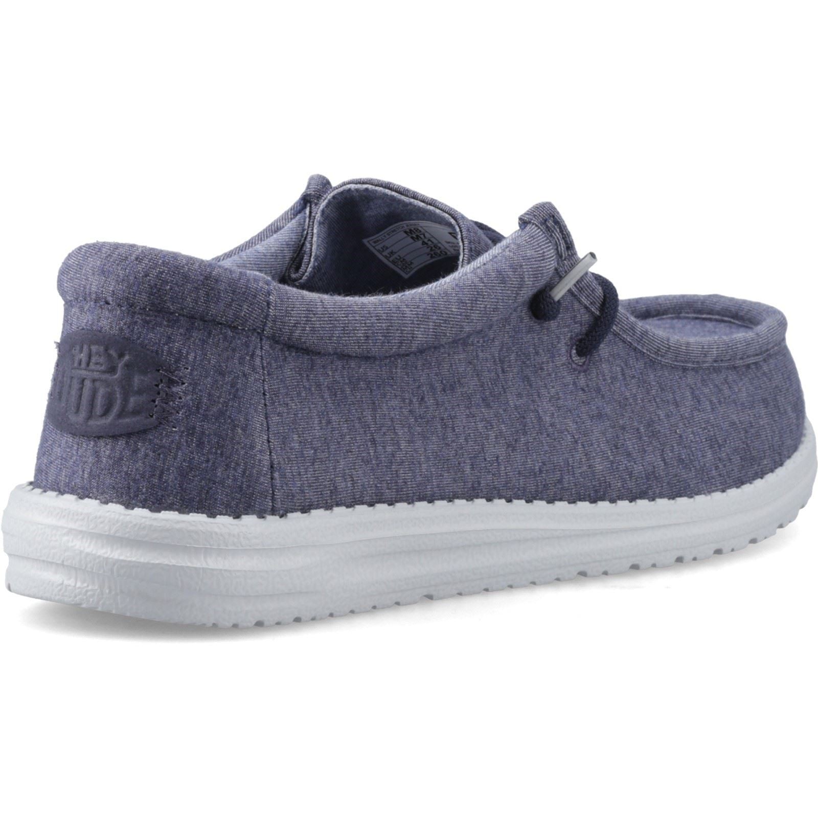 HEYDUDE Wally Stretch Jersey Chaussures Mocassins En Coton Pour Hommes Bleu Marine