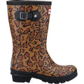 Hunter Original Short Leopard Print Bottes De Pluie Pour Femmes En Caoutchouc Couleur Tan/saddle/Noir