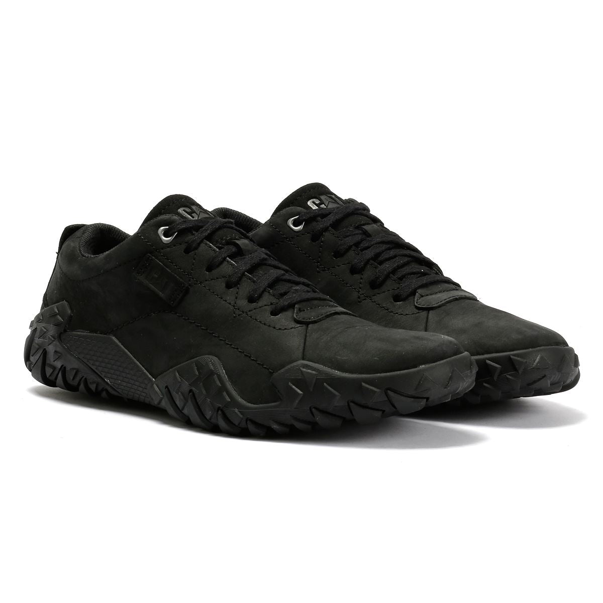 Caterpillar Gridlock Lo Tumbled Chaussures À Lacets Noires En Nubuck Pour Homme