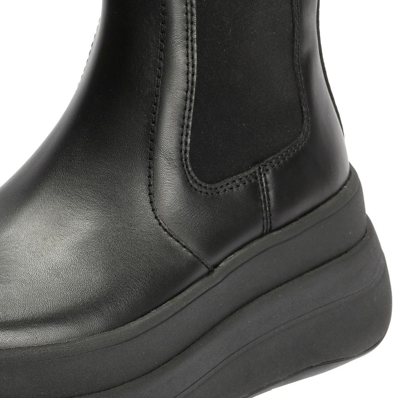 FitFlop F-Mode Bottes En Cuir Noires Pour Femmes