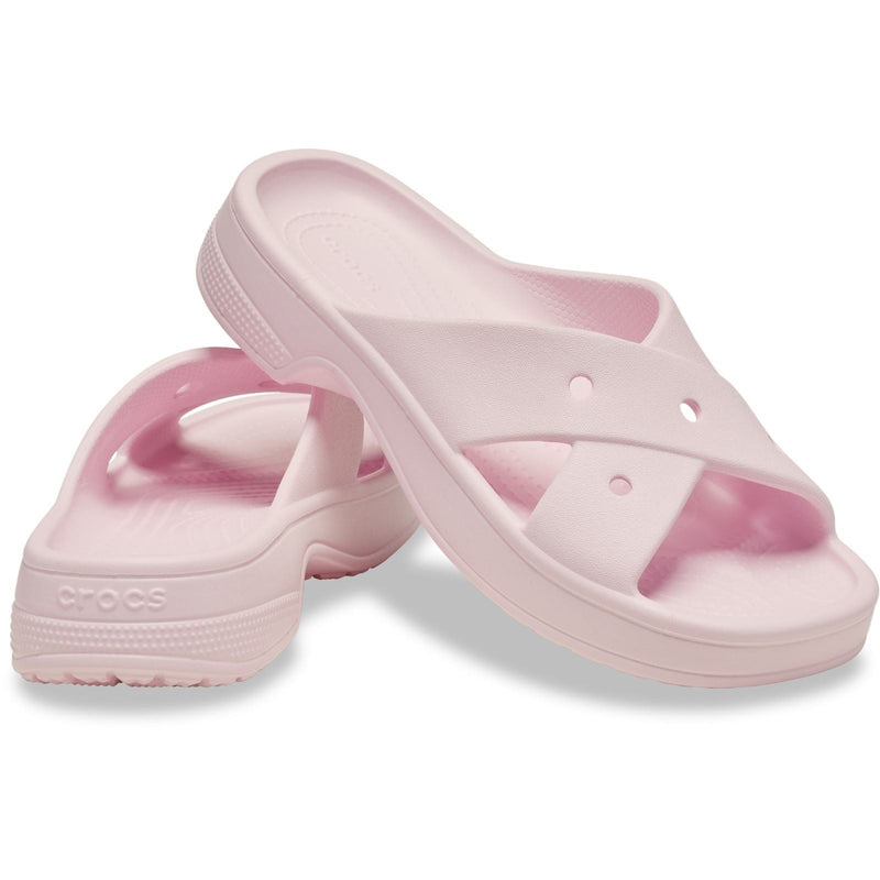 Crocs Classic Cross Strap Sandales Roses En Thermoplastique Pour Femme