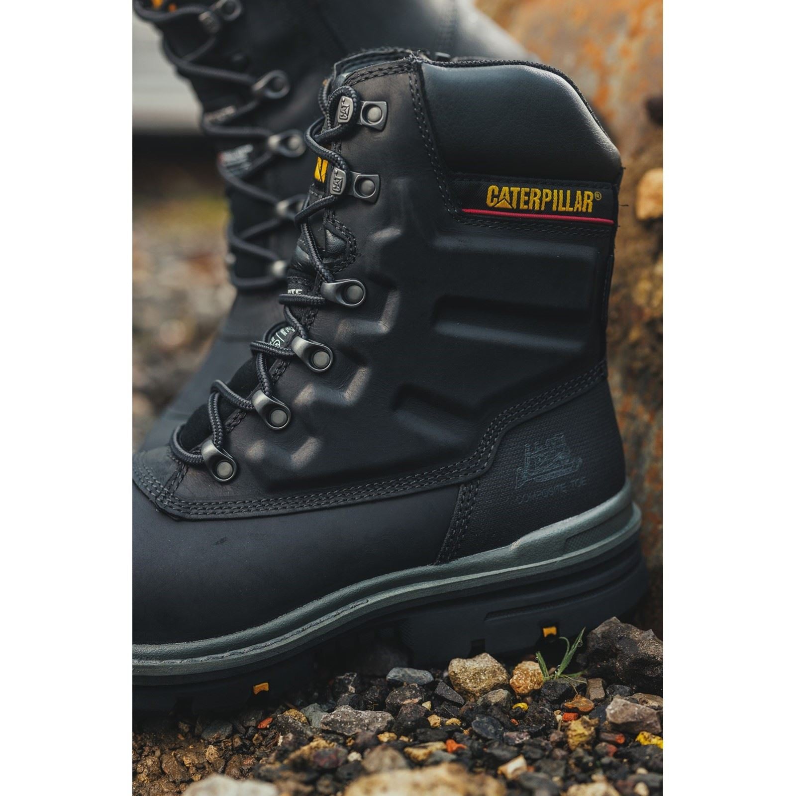 Caterpillar Bottes De Sécurité En Cuir Premier Noires