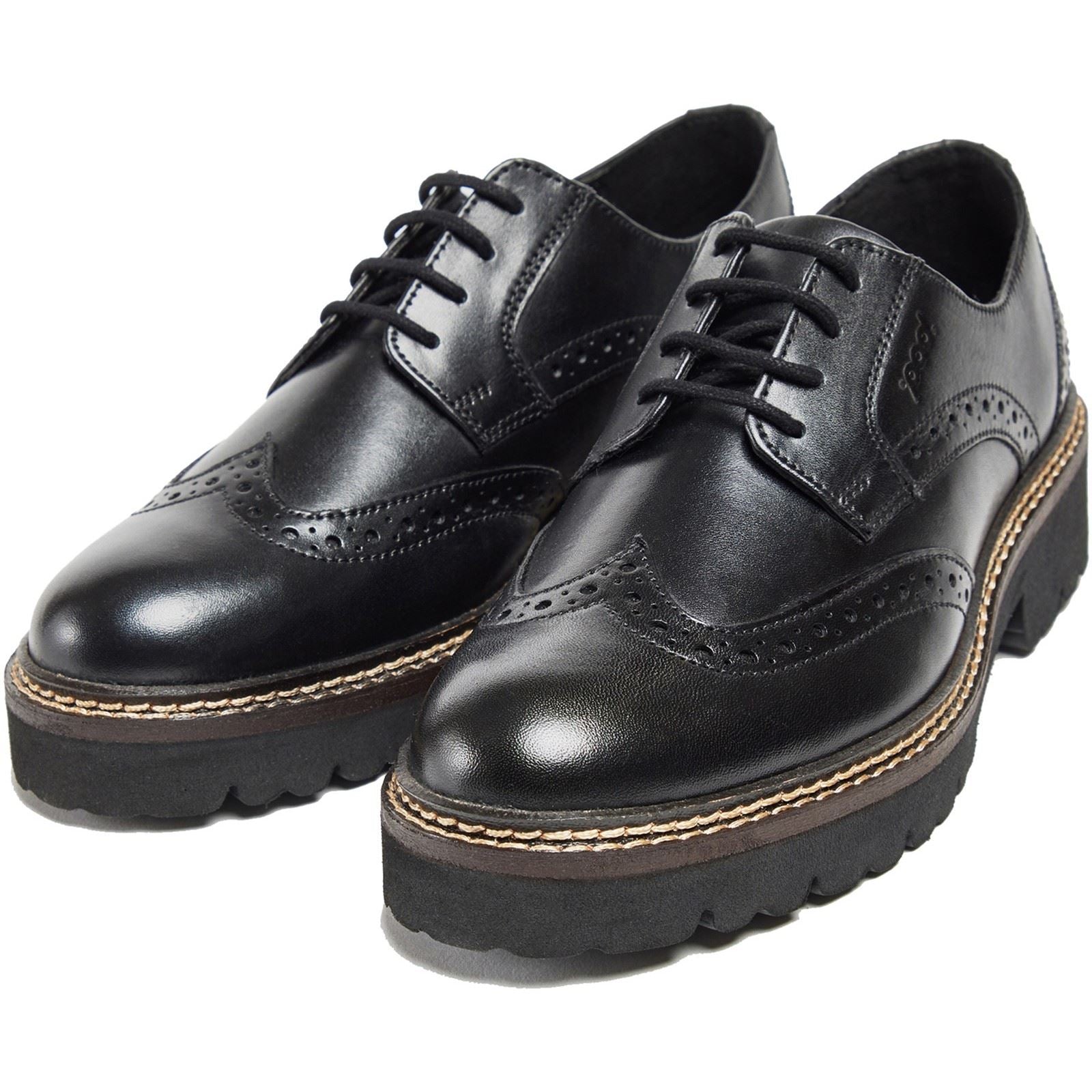 Pod Kortney Chaussures En Cuir Pour Femmes, Brogues Noires