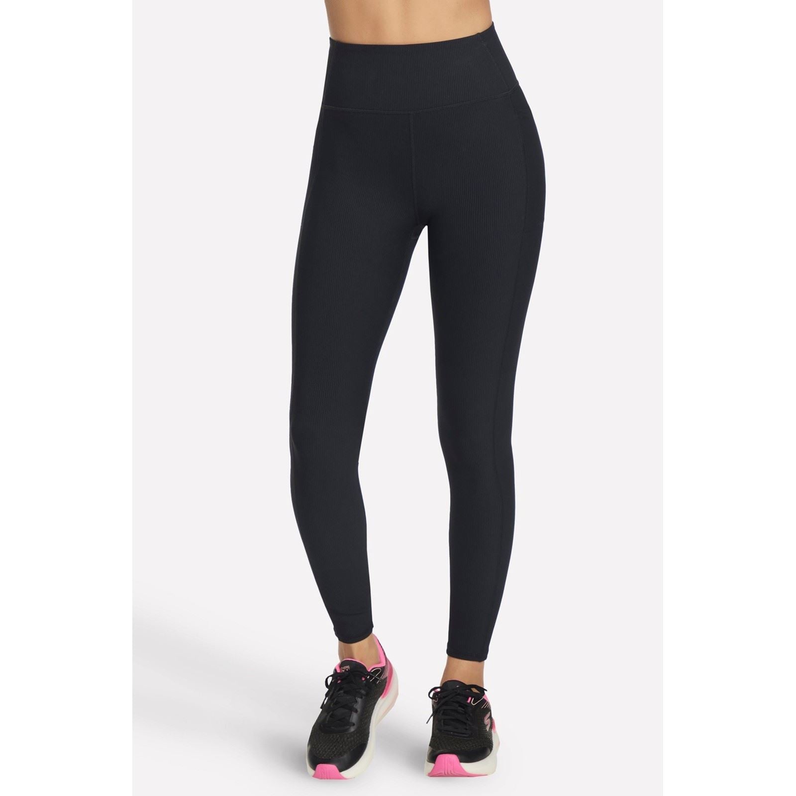 Skechers Performance GOFLEX Rib Leggings De Sport Noirs Pour Femmes En Nylon