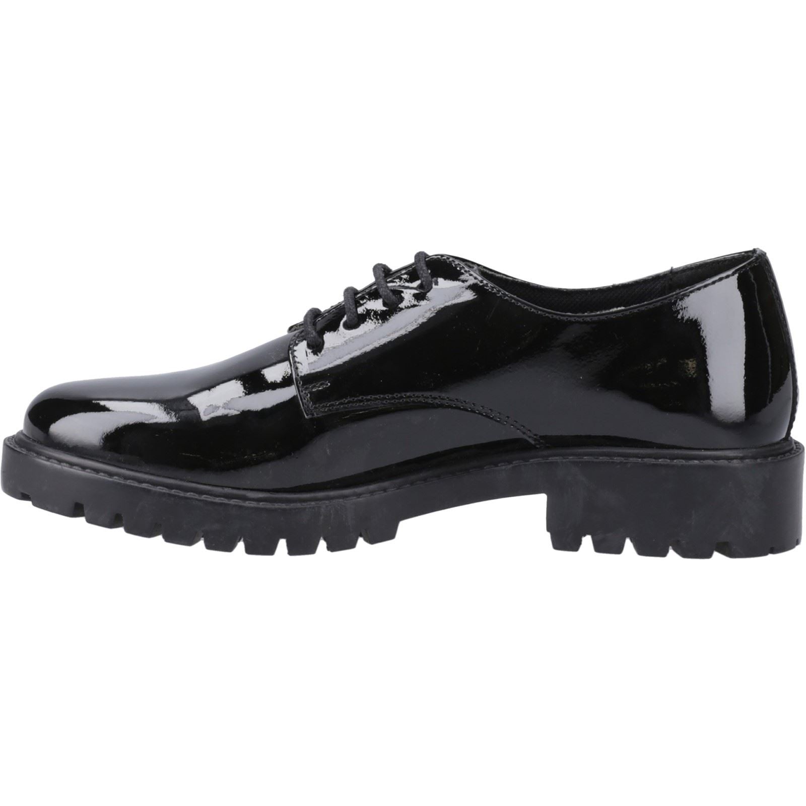 Hush Puppies Aubrey Chaussures Noires Derby En Cuir Pour Filles
