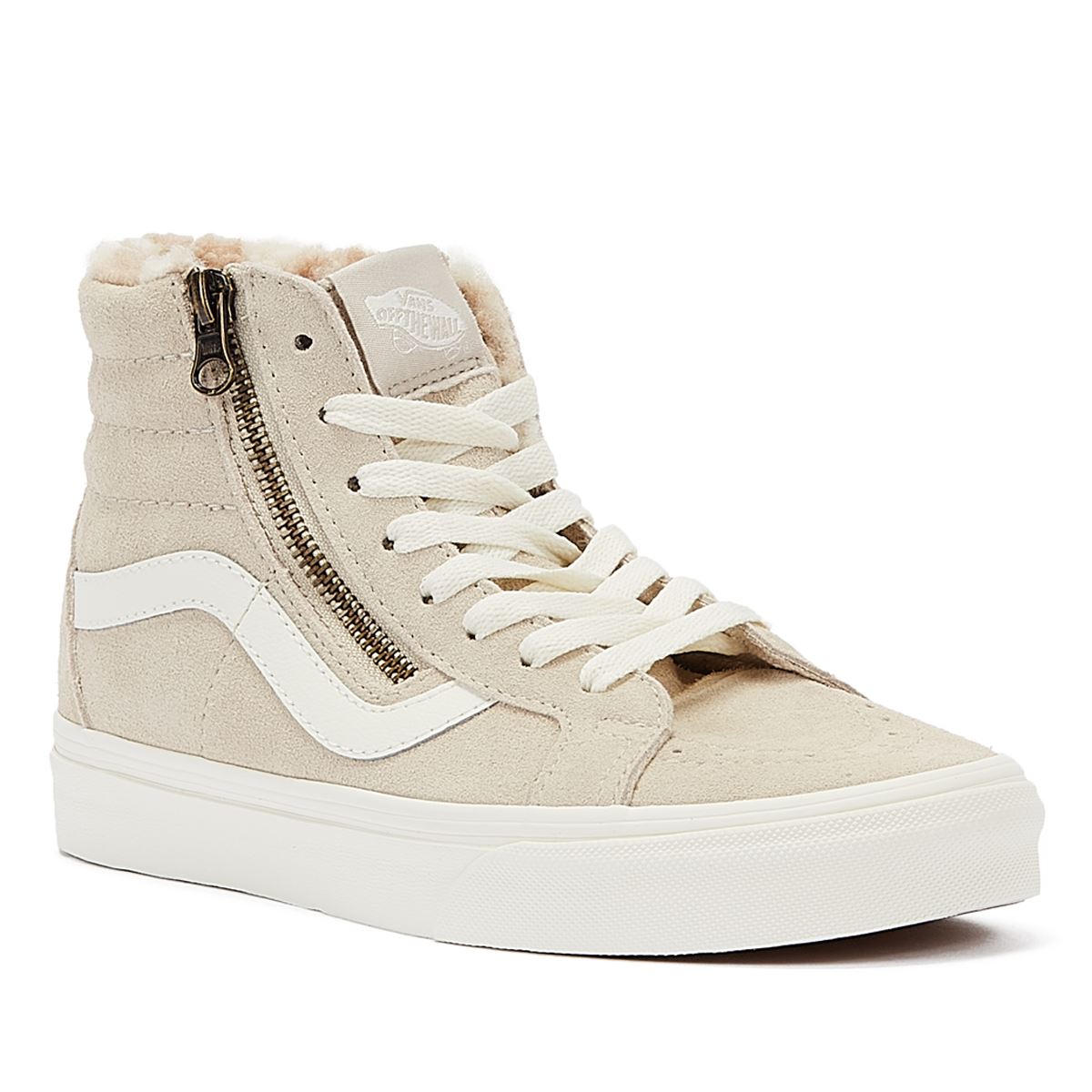 Vans Sk8-Hi Côté Fermeture Éclair Chêne Femmes Gris Formateurs
