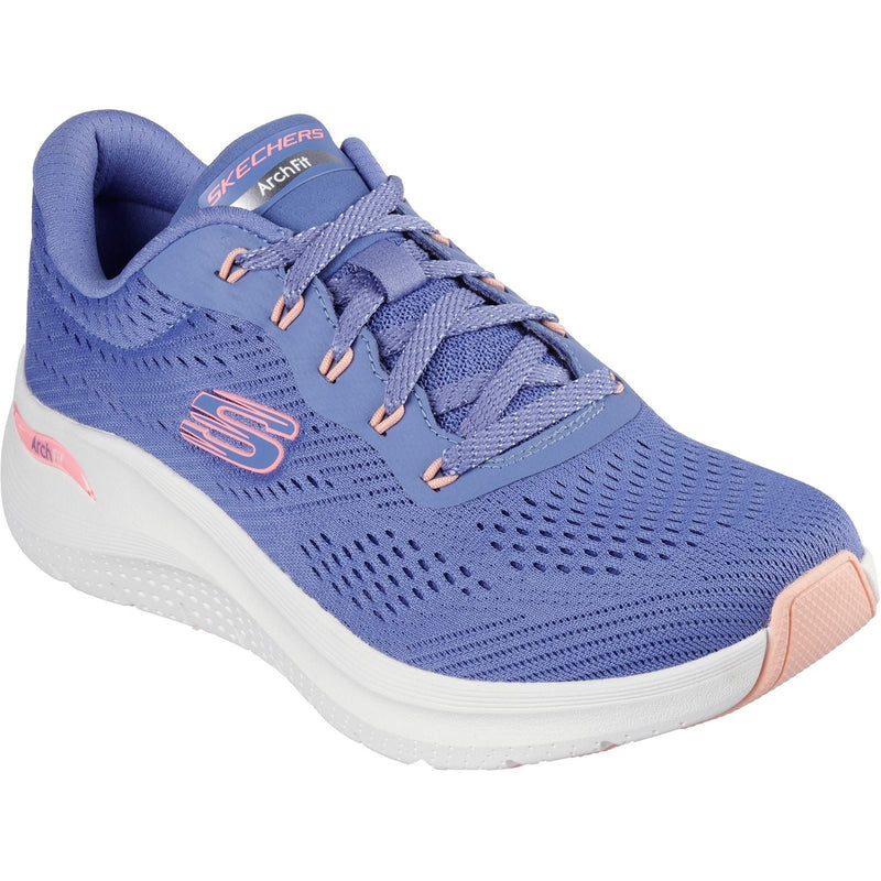 Skechers Arch Fit 2.0 Big League Chaussures De Sport Femme Bleu/Rose En Textile