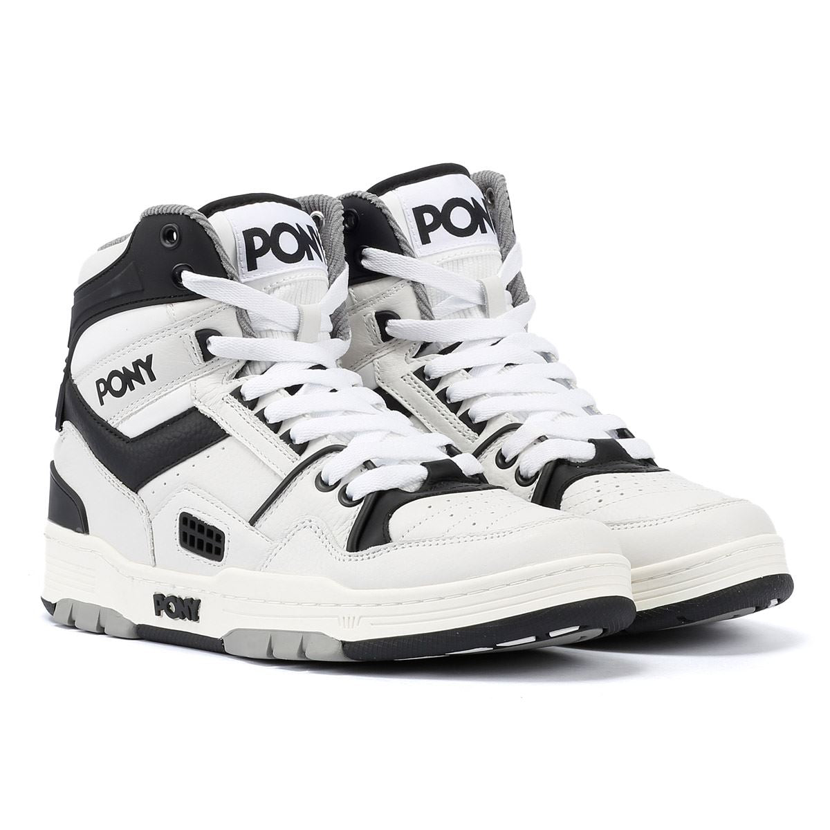 Pony M_100 Des Baskets En Cuir Blanches/Noires