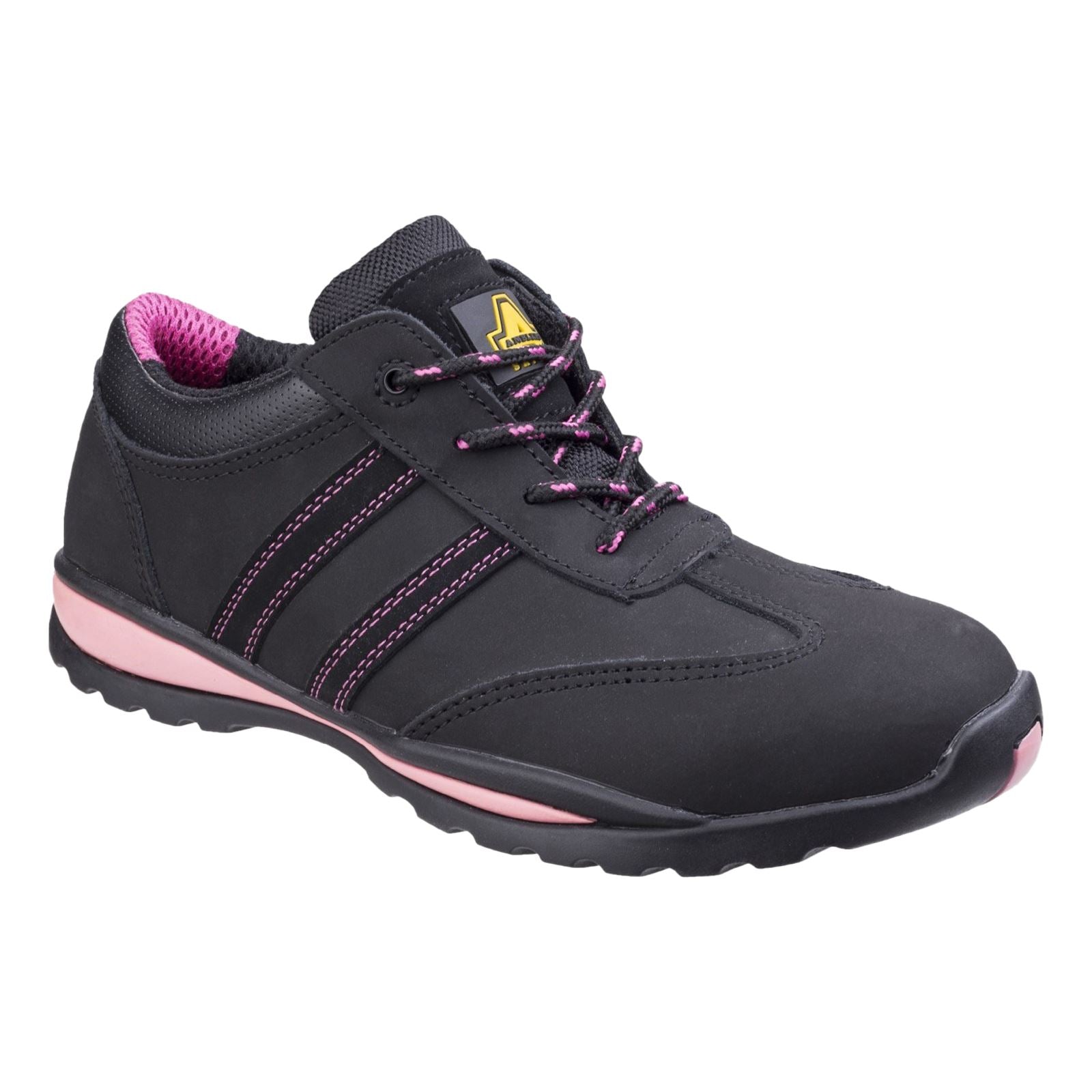 Amblers Safety Baskets De Sécurité En Cuir Pour Femmes Fs47 Noires/Roses