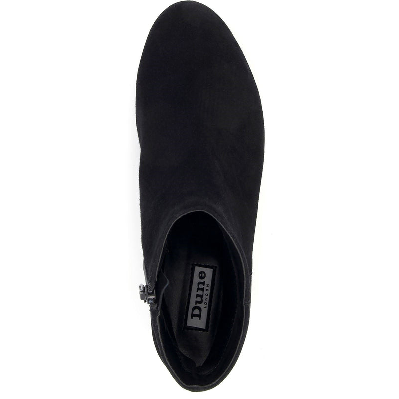 Dune Pippie Bottes Noires À Talons En Cuir Pour Femme