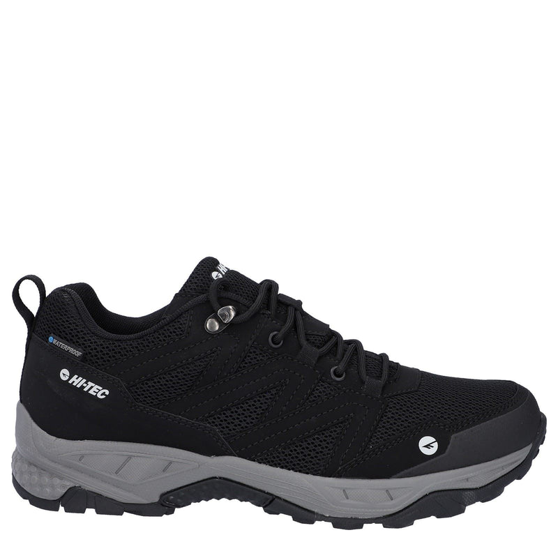 Hi-Tec Saunter WP Chaussures De Randonnée Noires Pour Hommes En Mesh Polyester.