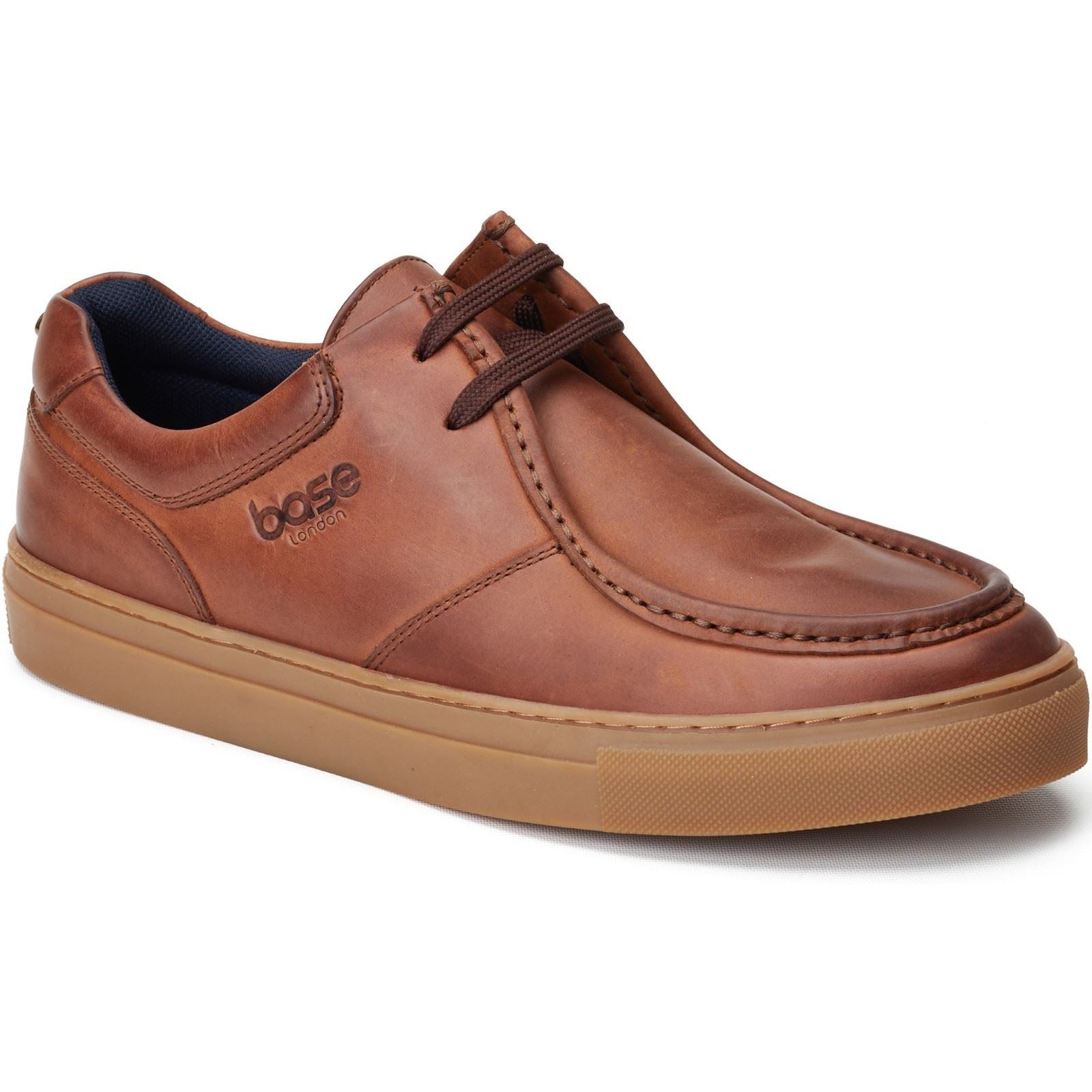 Base London Dalston Chaussons En Cuir Pour Hommes Marron