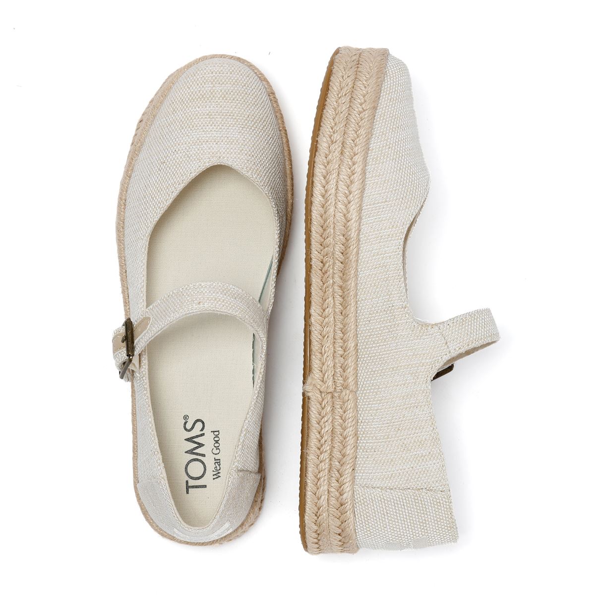 TOMS Carolina Mary Jane Espadrilles Blanches En Textile Pour Femmes