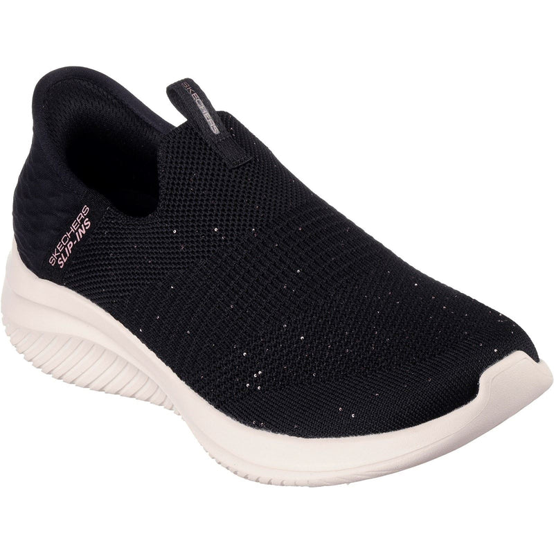 Skechers Ultra Flex 3.0 Sneakers Pour Femmes En Textile Noir/Or Rose