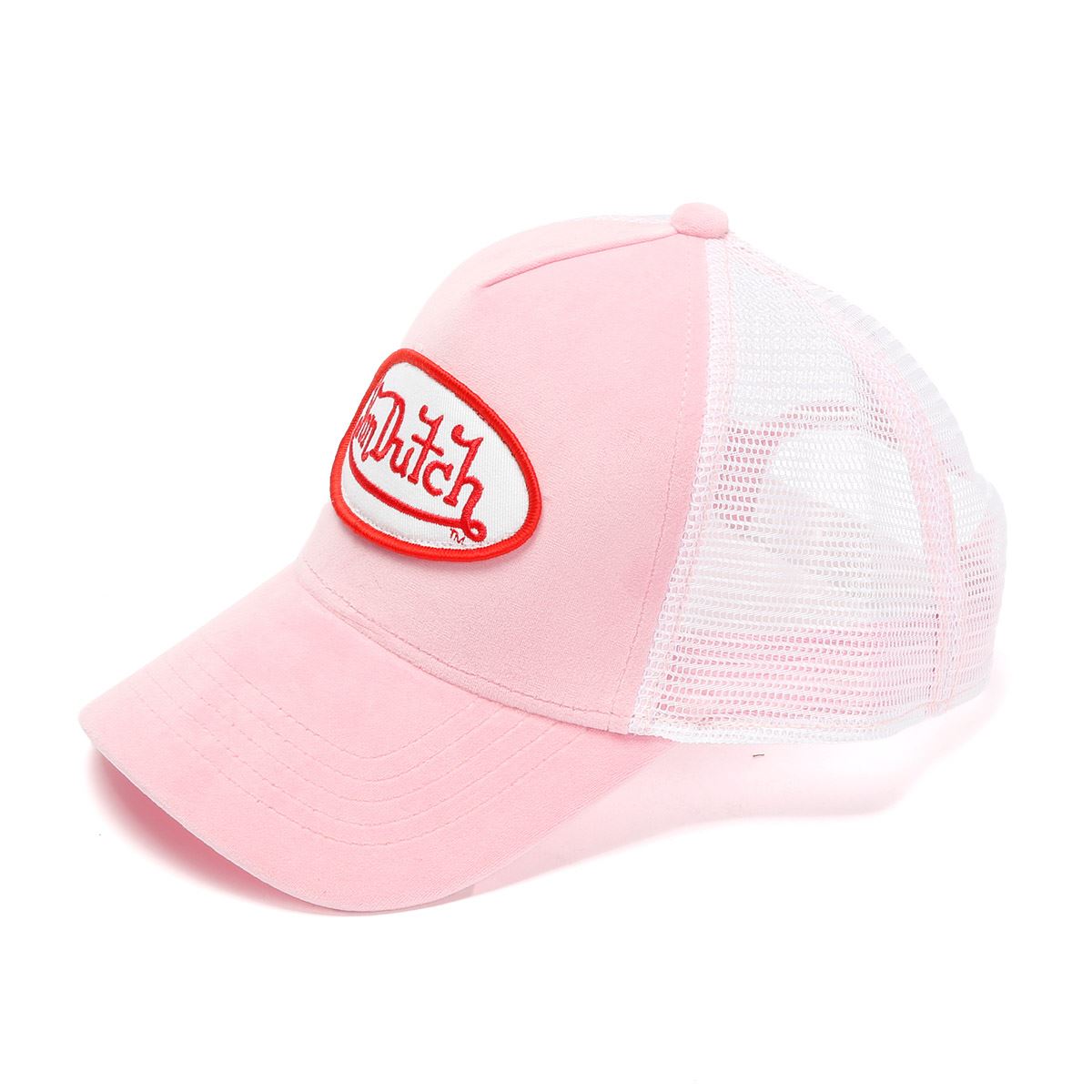 Von Dutch Velvet Trucker Casquettes En Coton Rose