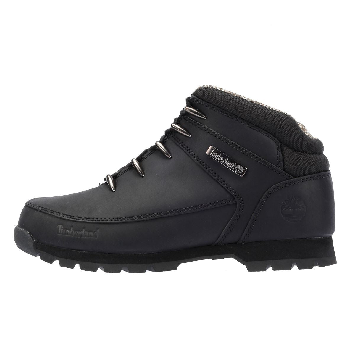 Timberland Euro Sprint Mid Lace Premium Bottes Noires En Cuir Pour Hommes